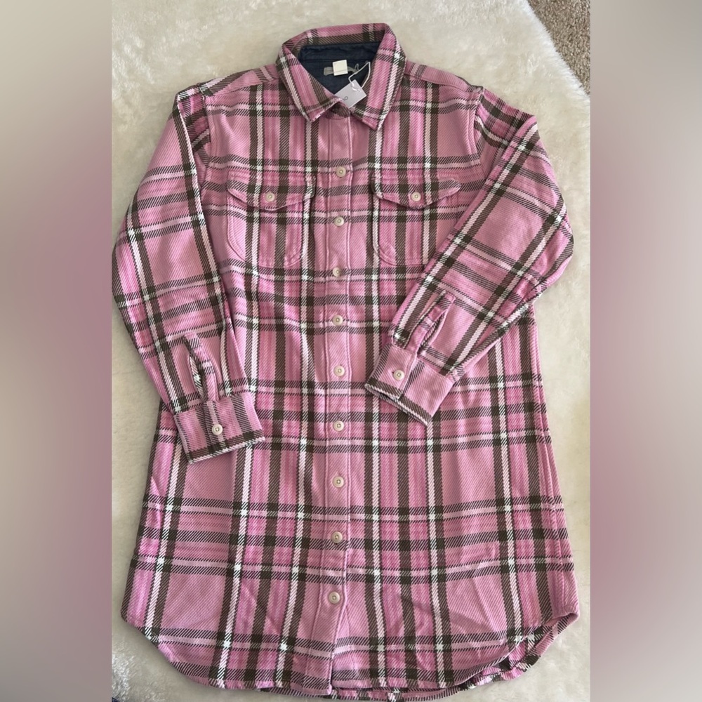 Outerknown Blanket Cotton Flannel Shirt Dress